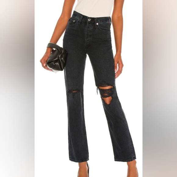 AGOLDE Lana Straight Leg 28 Black - Picture 1 of 16